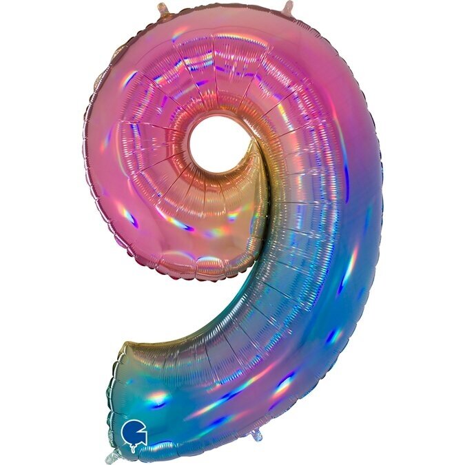 Folinis balionas skaičius ''9'' ombre