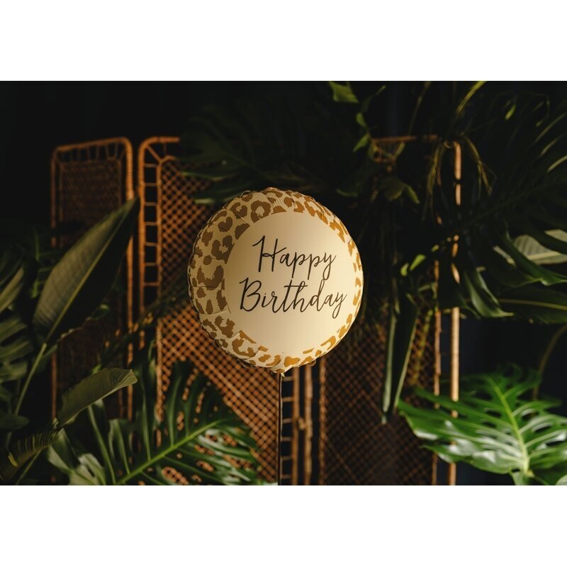 Folinis balionas su leopardo raštu ''Happy Birthday'' 1 Folinis balionas su leopardo raštu ''Happy Birthday'' 1
