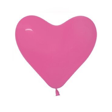 Fuksijos spalvos balionas širdelės formos (30cm)