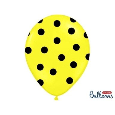 Geltonas balionas su juodais taškeliais (30cm)