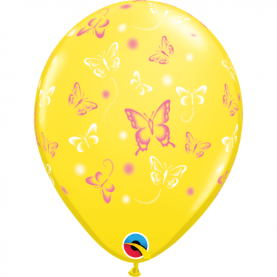 Geltonas balionas ''Drugeliai'' (28cm)