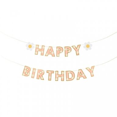 Girlianda ''Happy Birthday su ramunėlėmis''