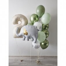 Helio balionų puokštė su drambliuku ir skaičiuku