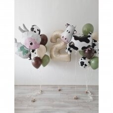 Helio balionų rinkinys su karvute ir avyte