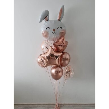 Helio balionų puokštė ''Kiškutis''