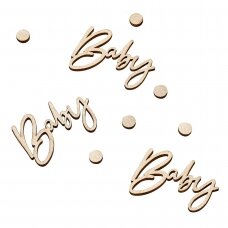 Mediniai stalo konfeti ''Baby''