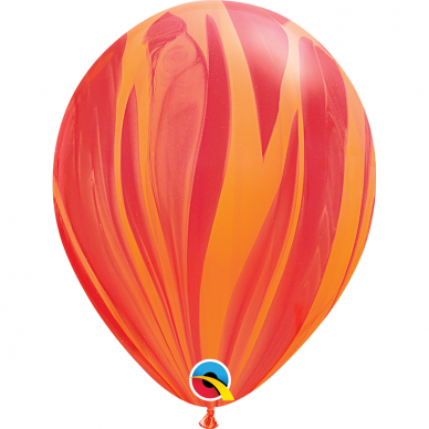 Marmurinis balionas, raudonai oranžinis (28cm)