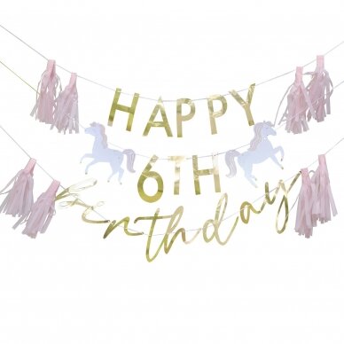 Princesių girlianda su skaičiuku ''Happy Birthday'' Princesių girlianda su skaičiuku ''Happy Birthday''