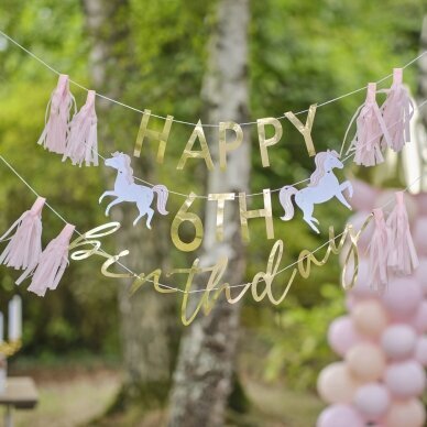 Princesių girlianda su skaičiuku ''Happy Birthday'' 1 Princesių girlianda su skaičiuku ''Happy Birthday'' 1