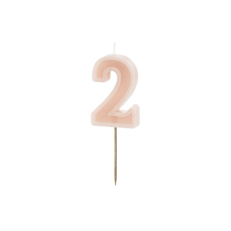 Prigesinta rožinė torto žvakutė ''2''