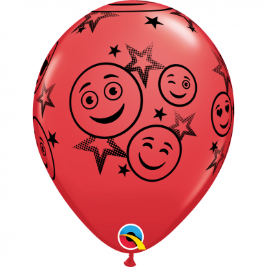 Raudonas balionas su veidukais (28cm) 1