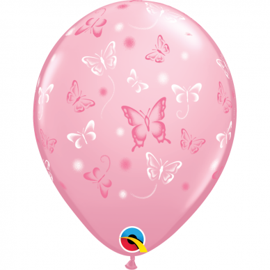 Rožinis balionas ''Drugeliai'' (28cm)
