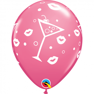 Rožinis balionas su taure ir bučkiais (28cm) 1
