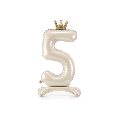 Smėlio spalvos stovintis skaičius ''5''