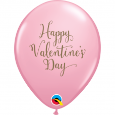 Švelniai rožinis balionas ''Happy Valentine's Day'' (28cm)