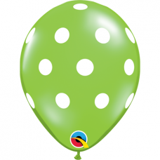 Šviesiai žalias balionas su baltais taškeliais (28cm)