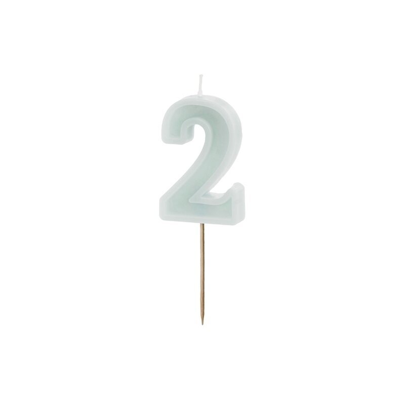 Šviesiai mėtinė torto žvakutė ''2''