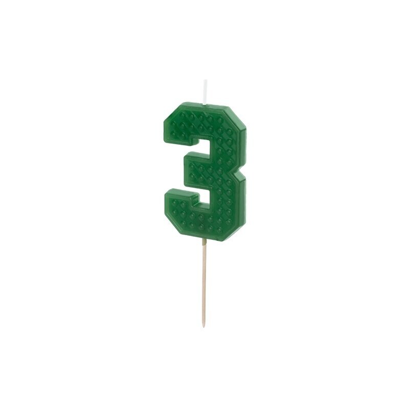 Torto žvakutė ''3'' žalia