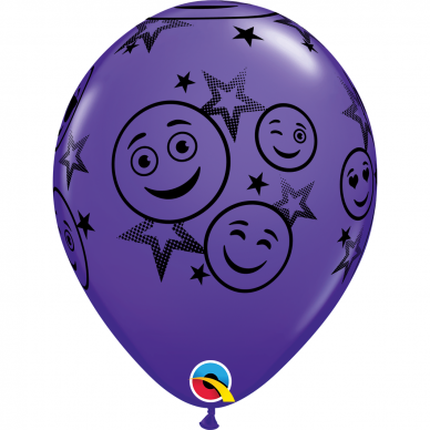 Violetinis balionas su veidukais (28cm) 1