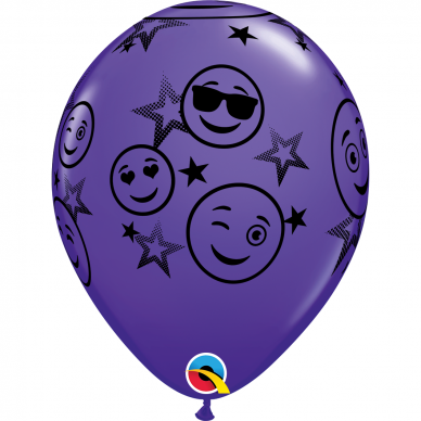 Violetinis balionas su veidukais (28cm)