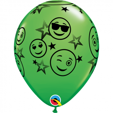 Žalias balionas su veidukais (28cm)