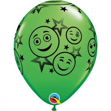 Žalias balionas su veidukais (28cm) 1